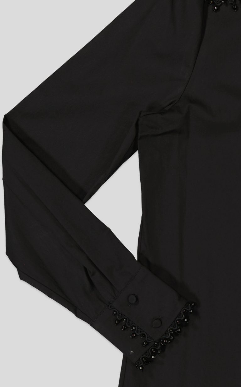White Pigeon -Chemise élégantes avec mélange de tons verts, beiges et noirs - Noir 3