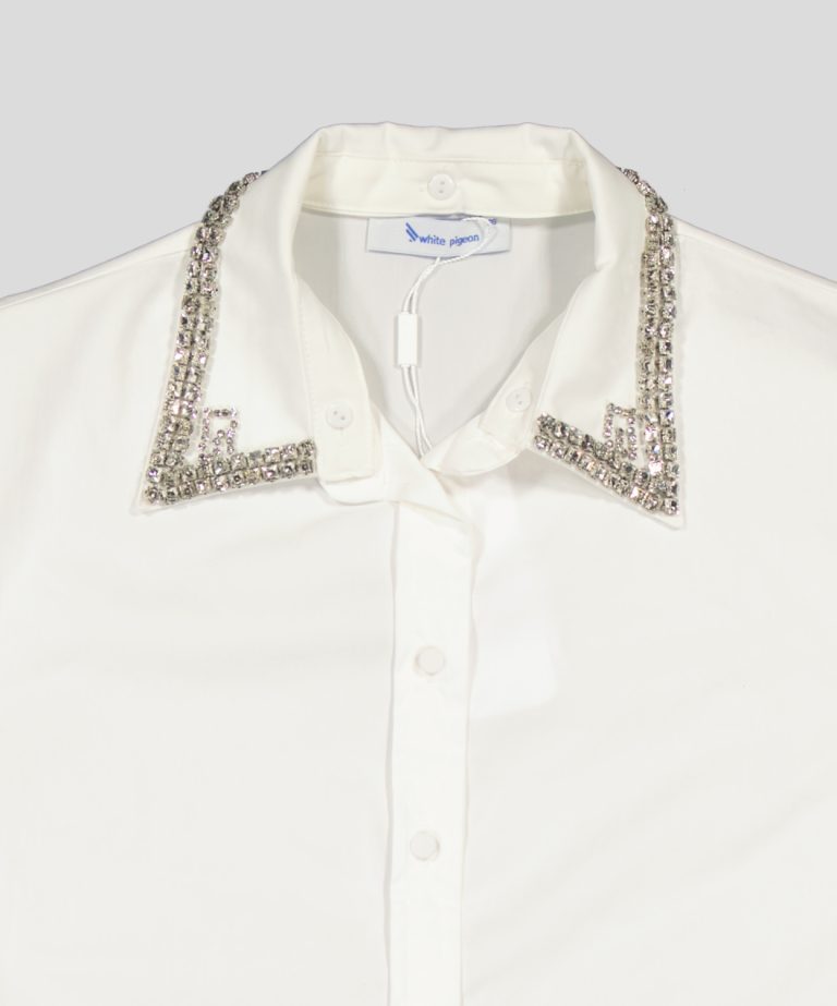 White Pigeon - Chemise élégantes Coupe fluide avec manches - Blanc 5