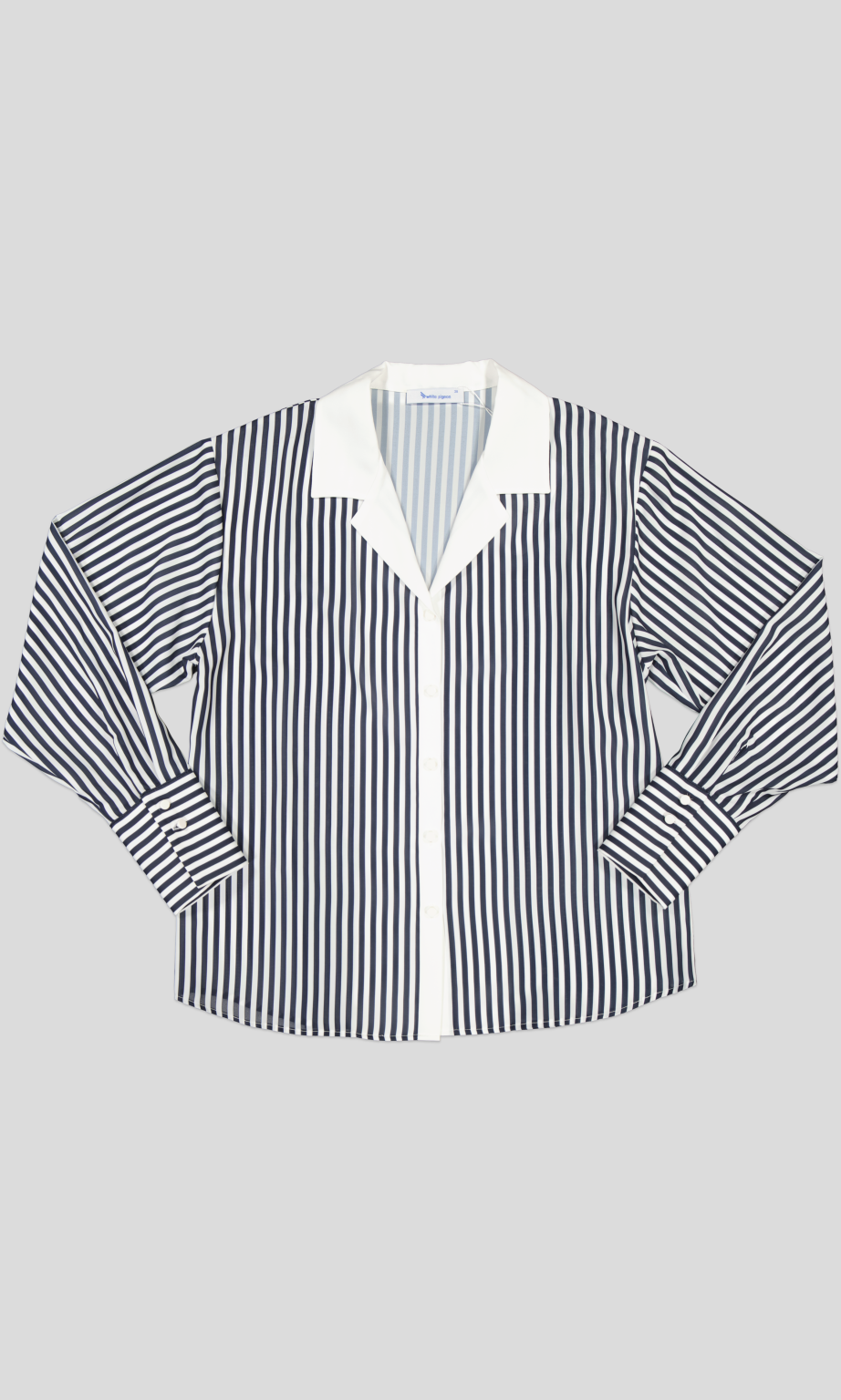 White Pigeon - Chemise à rayures élégantes - Marine 2