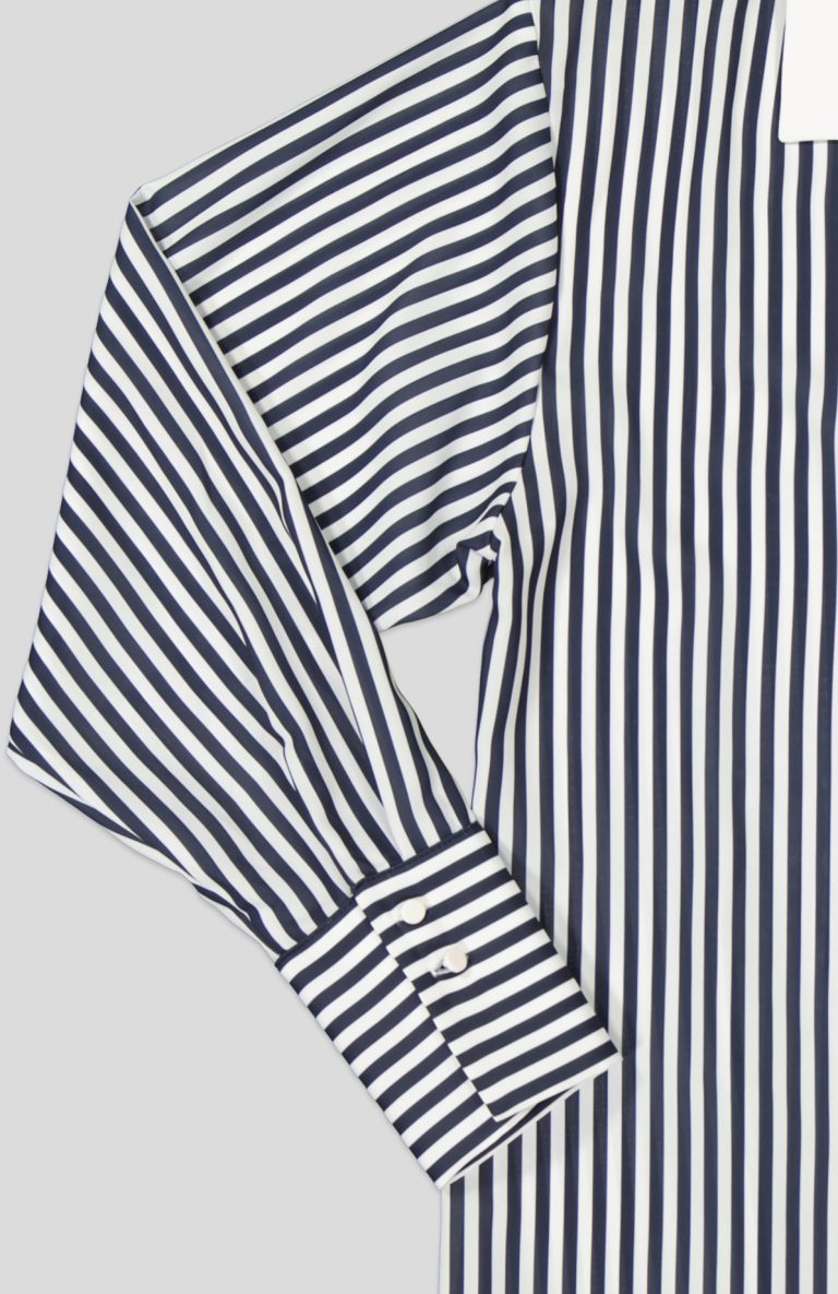White Pigeon - Chemise à rayures élégantes - Marine 4
