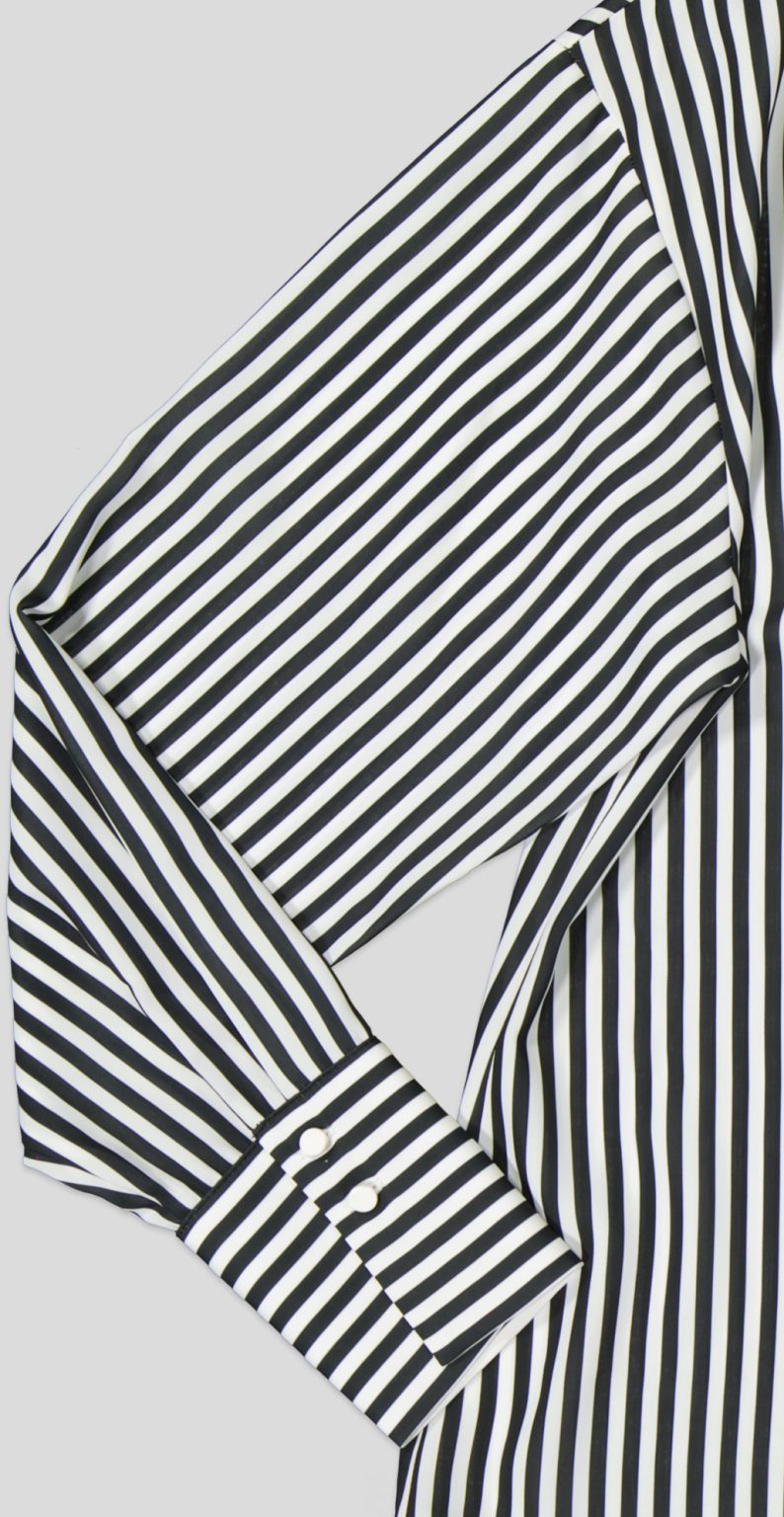 White Pigeon - Chemise à rayures élégantes - Noir 2