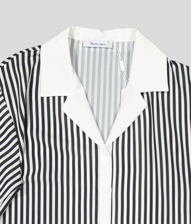 White Pigeon - Chemise à rayures élégantes - Noir 3