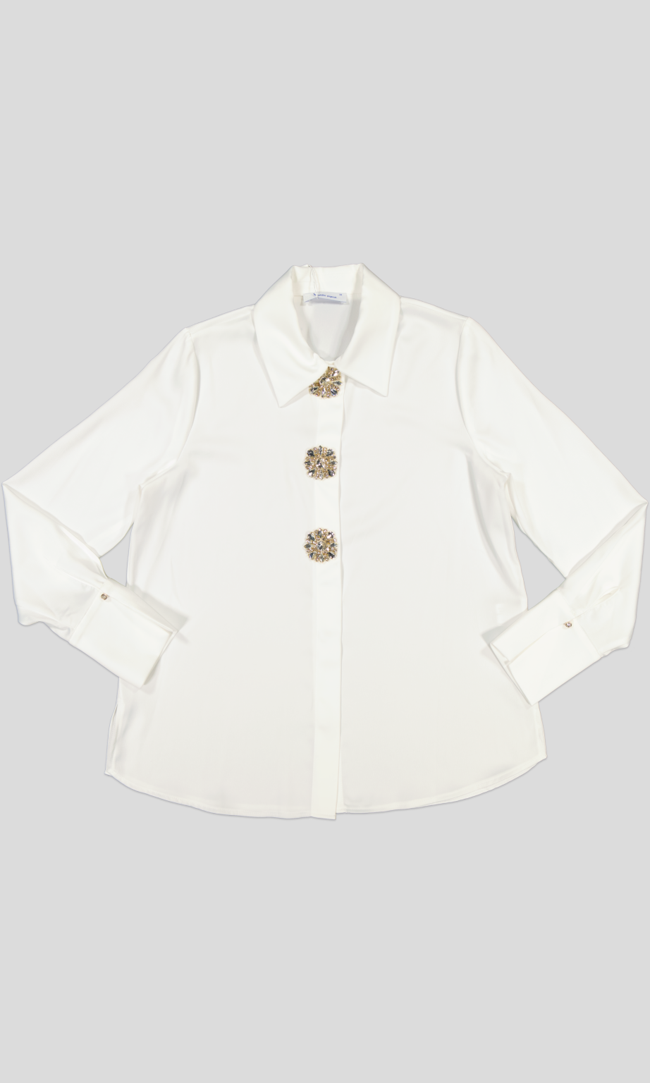 White Pigeon - Chemise élégantes Fluide avec manches légèrement bouffantes et col classique - Blanc 2