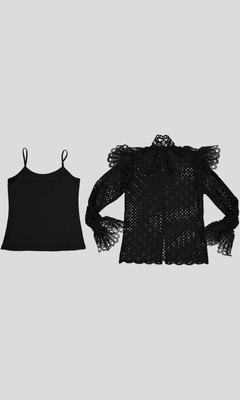 White Pigeon -Chemise élégante en dentelle - Noir 2