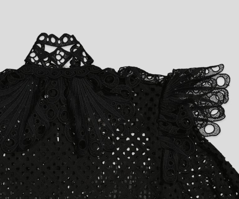 White Pigeon -Chemise élégante en dentelle - Noir 5