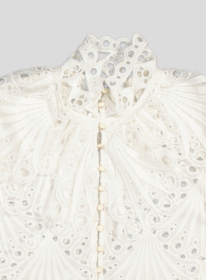 White Pigeon -Chemise élégante en dentelle - Blanc 4