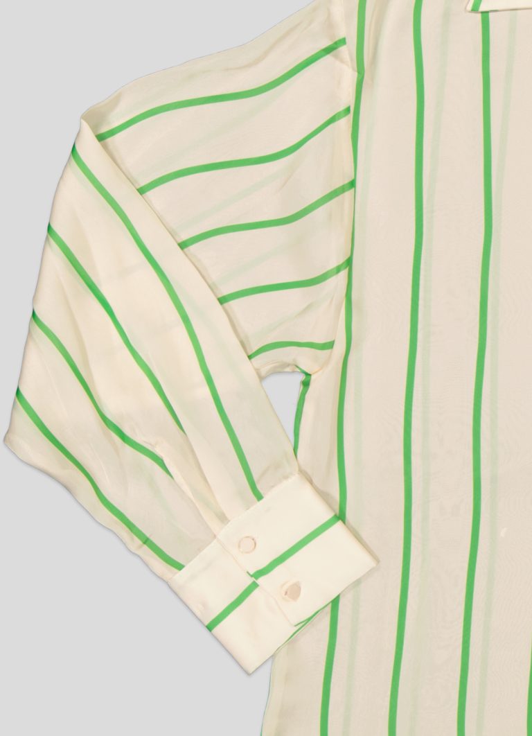 White Pigeon - Chemisier pour femme à coupe ample avec manches longues et col classique - Vert 3