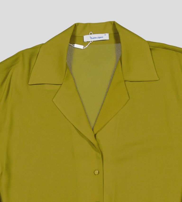 White Pigeon - Chemise à élégantes en Coupe fluide avec manches légèrement bouffant - Vert 3