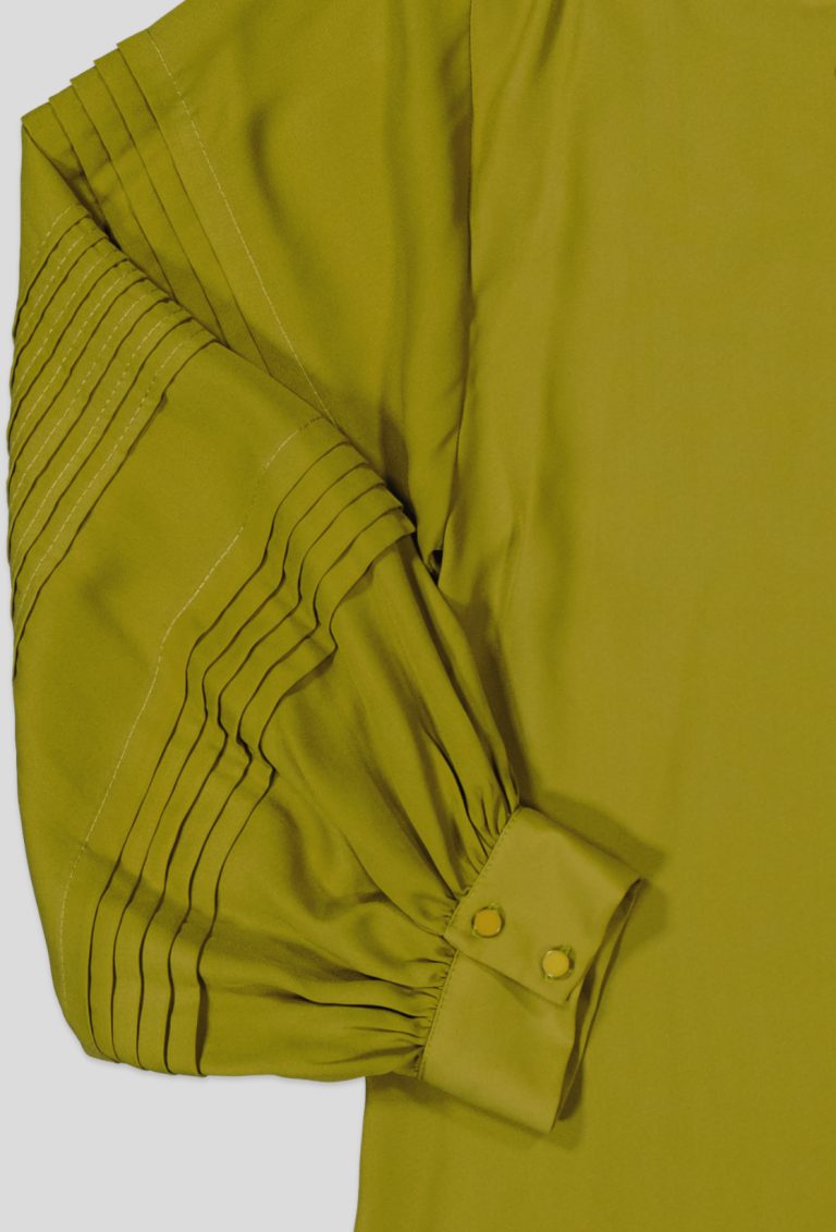 White Pigeon - Chemise à élégantes en Coupe fluide avec manches légèrement bouffant - Vert 4