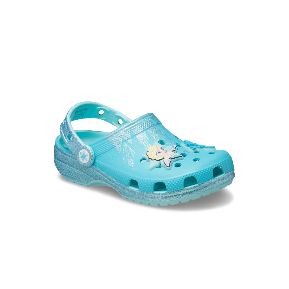 Crocs – Sabots Crocs Classic La Reine des Neiges Elsa pour enfants – Bleu Sea Frozen