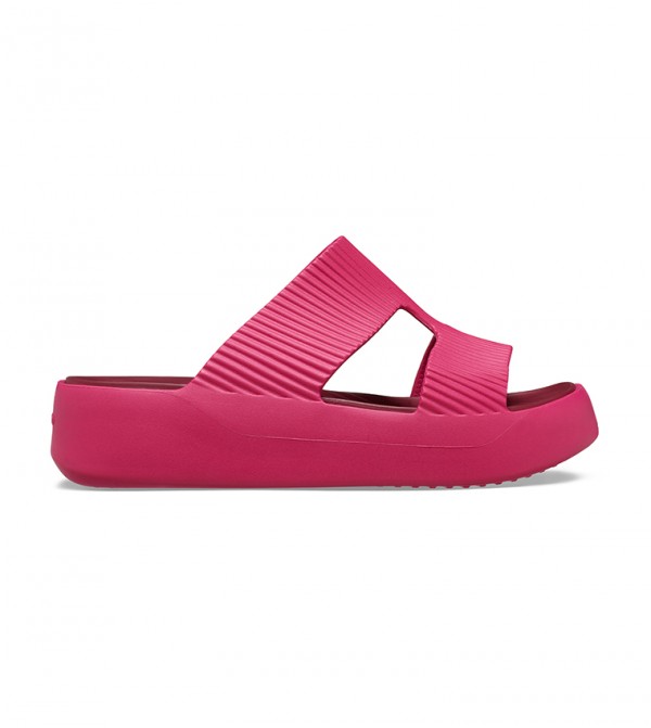 Crocs – Bretelles en H pour plateforme – Rose Fushia