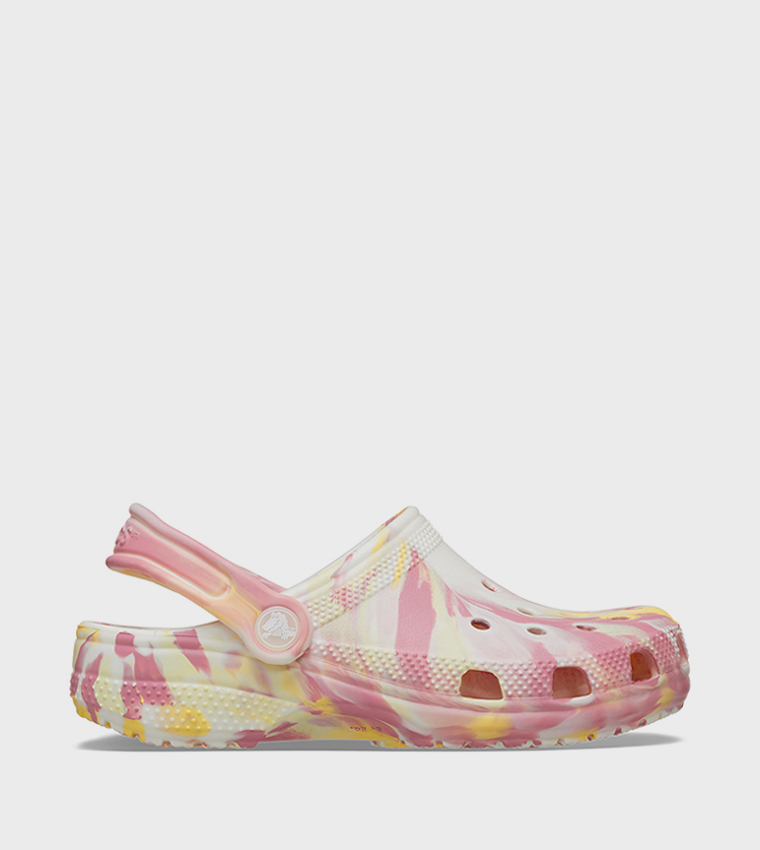 Crocs – Sabots classiques pour enfants à effet marbré lumineux – Hémérocalle/Multicolore