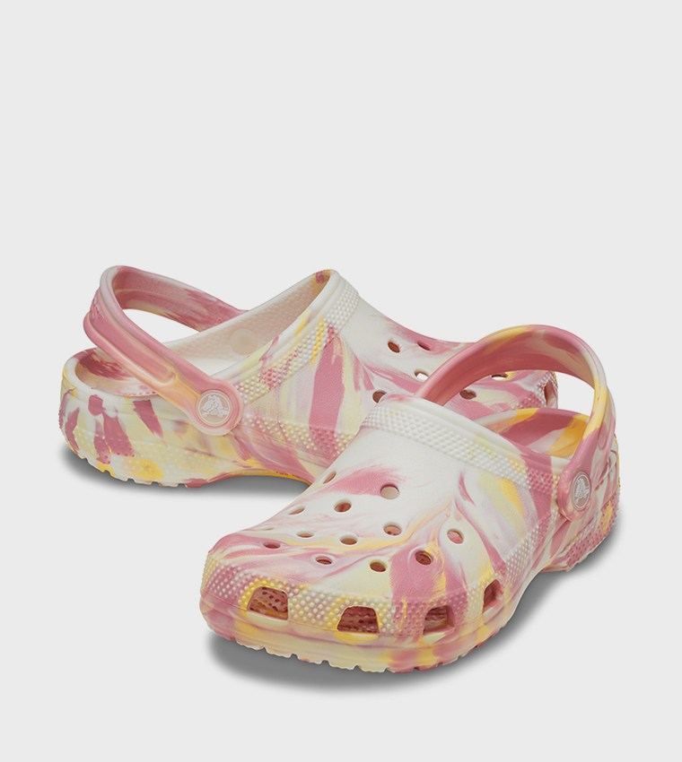 Crocs - Sabots classiques pour enfants à effet marbré lumineux - Hémérocalle/Multicolore 3