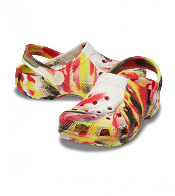 Crocs - Sabots classiques pour enfants à effet  marbré lumineux - Rouge 3