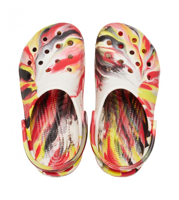 Crocs - Sabots classiques pour enfants à effet  marbré lumineux - Rouge 4