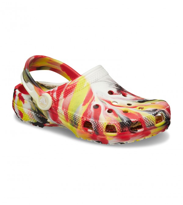 Crocs - Sabots classiques pour enfants à effet  marbré lumineux - Rouge 5