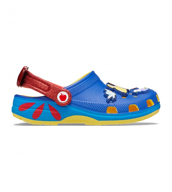 Crocs – Sabots classiques Blanche-Neige pour enfants – Bleu/Jaune/Rouge