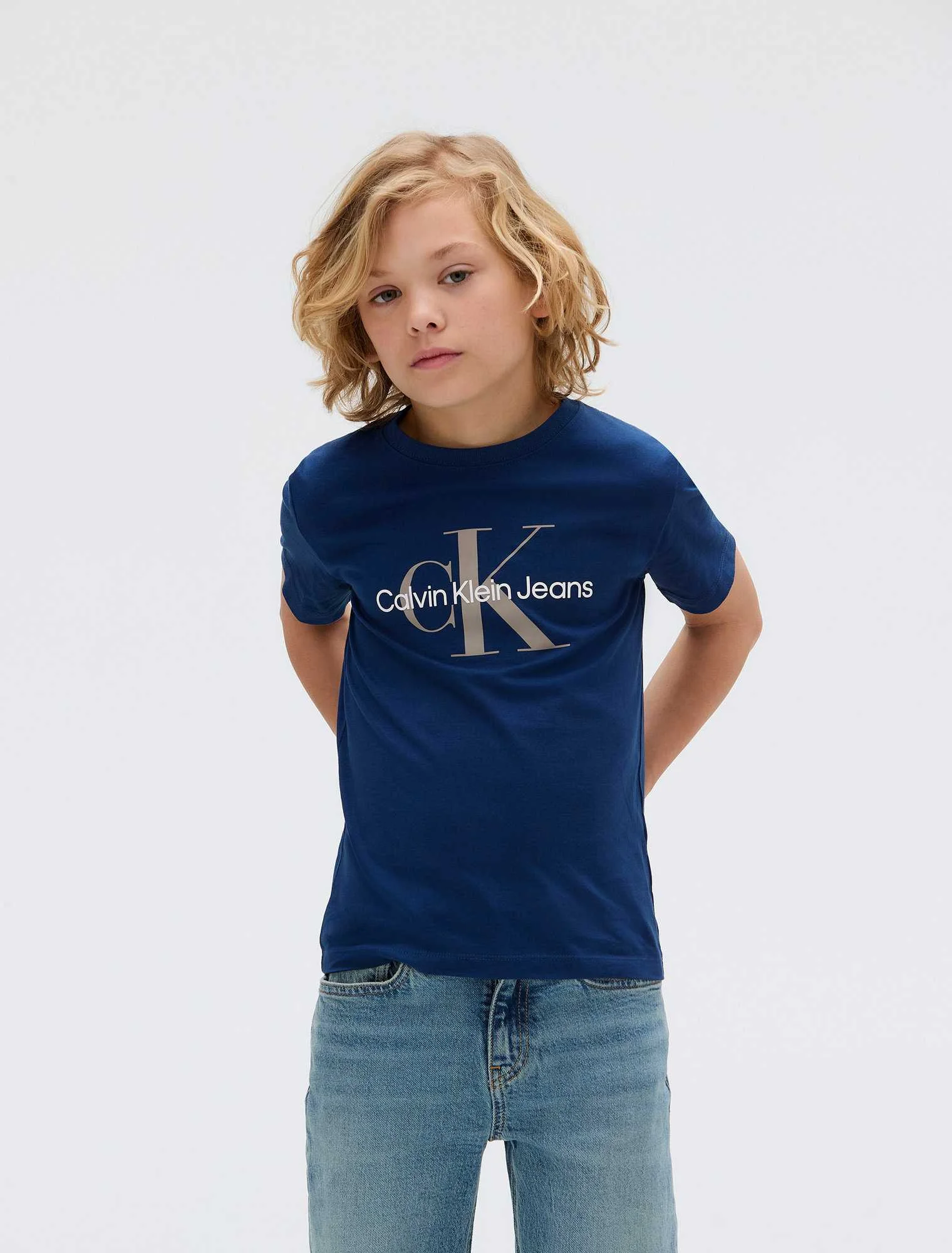 Calvin Klein - T-shirt à logo pour enfants - Bleu Marine 3
