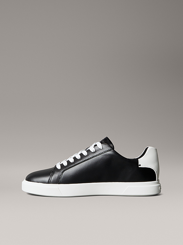 Calvin Klein - Baskets en cuir avec logo Signature - Noir Blanc 5