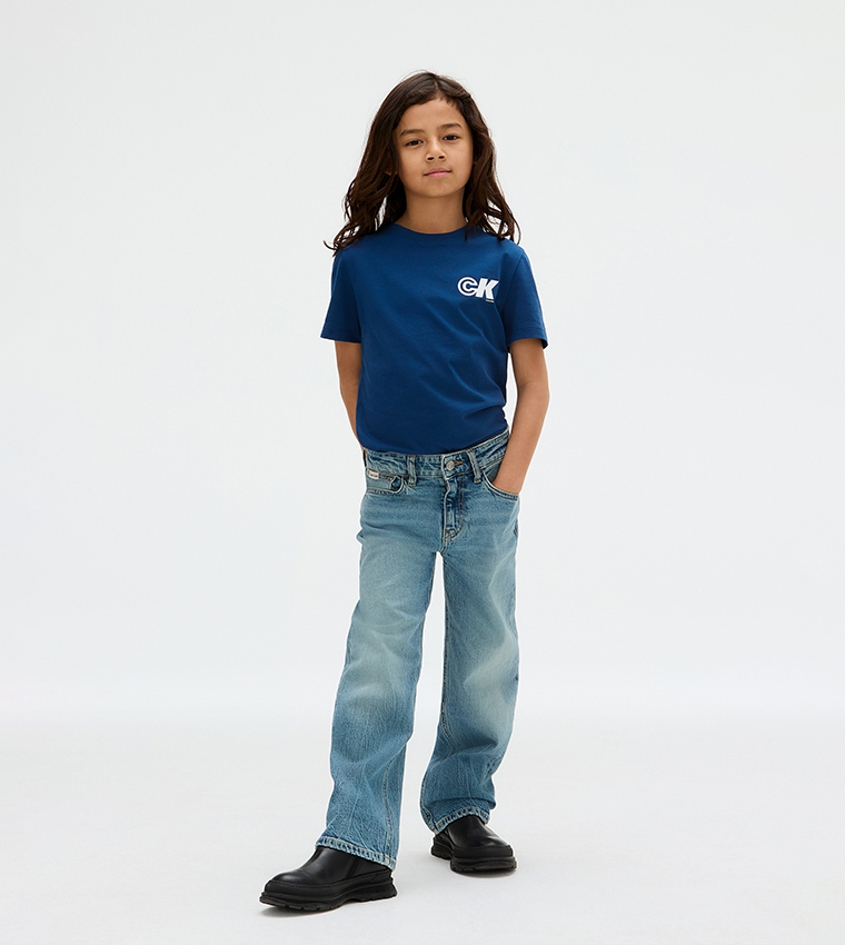 Calvin Klein - T-shirt à manches courtes imprimé monogramme - Bleu Marine 2