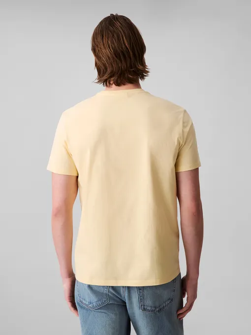 Calvin Klein - T-shirt en coton avec insigne - Jaune Clair 2