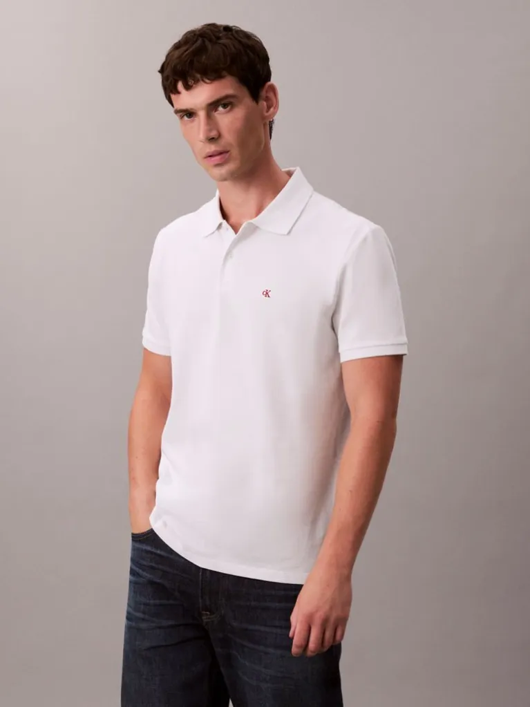 Calvin Klein - Polo en piqué de coton - Blanc de Blanc 2