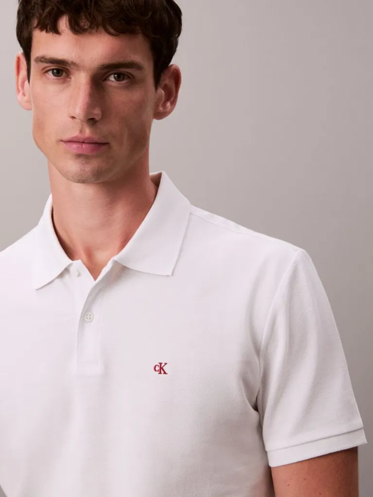 Calvin Klein - Polo en piqué de coton - Blanc de Blanc 3