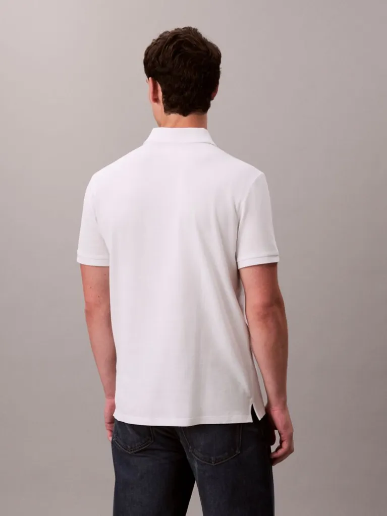 Calvin Klein - Polo en piqué de coton - Blanc de Blanc 4