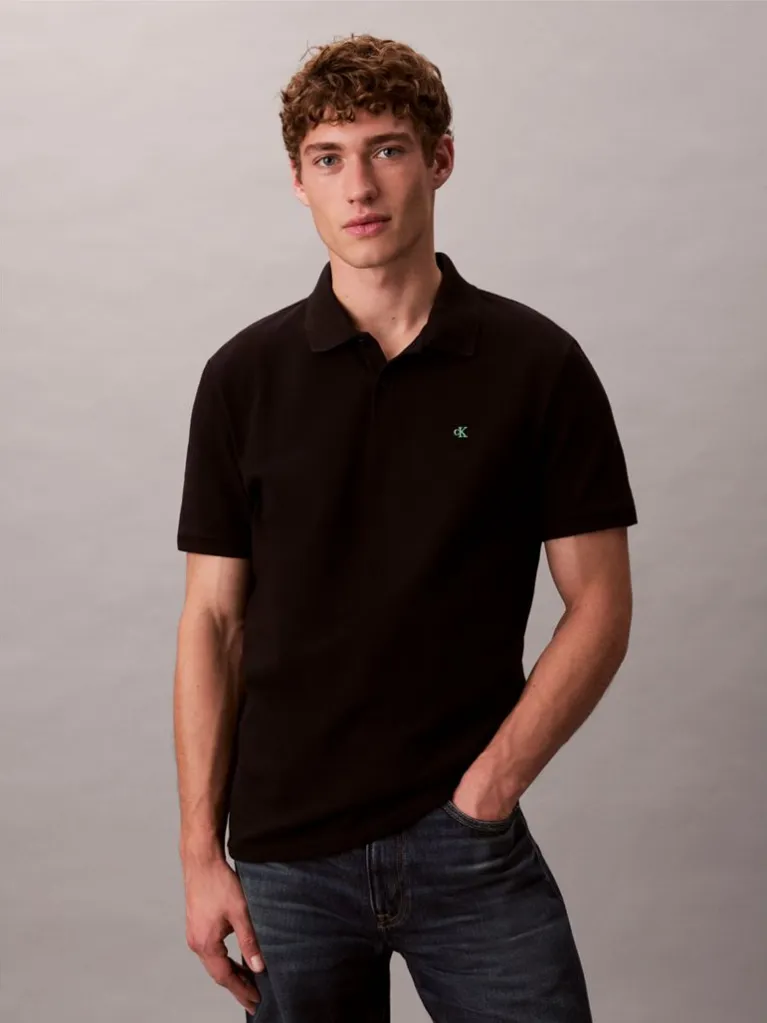 Calvin Klein - Polo en piqué de coton- Noir 2