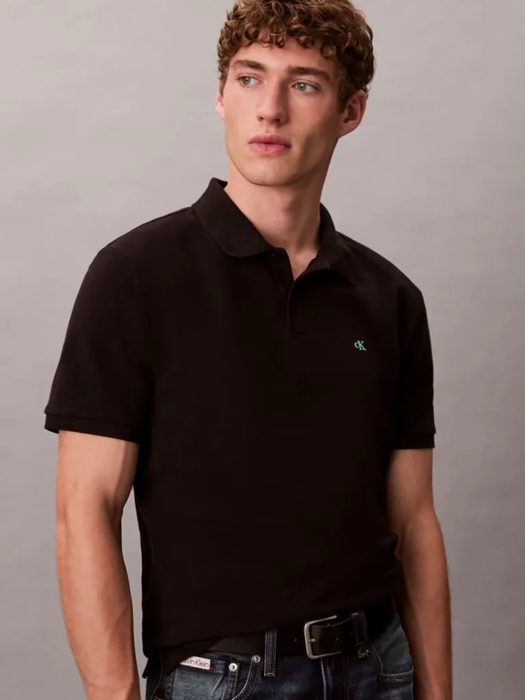 Calvin Klein - Polo en piqué de coton- Noir 3