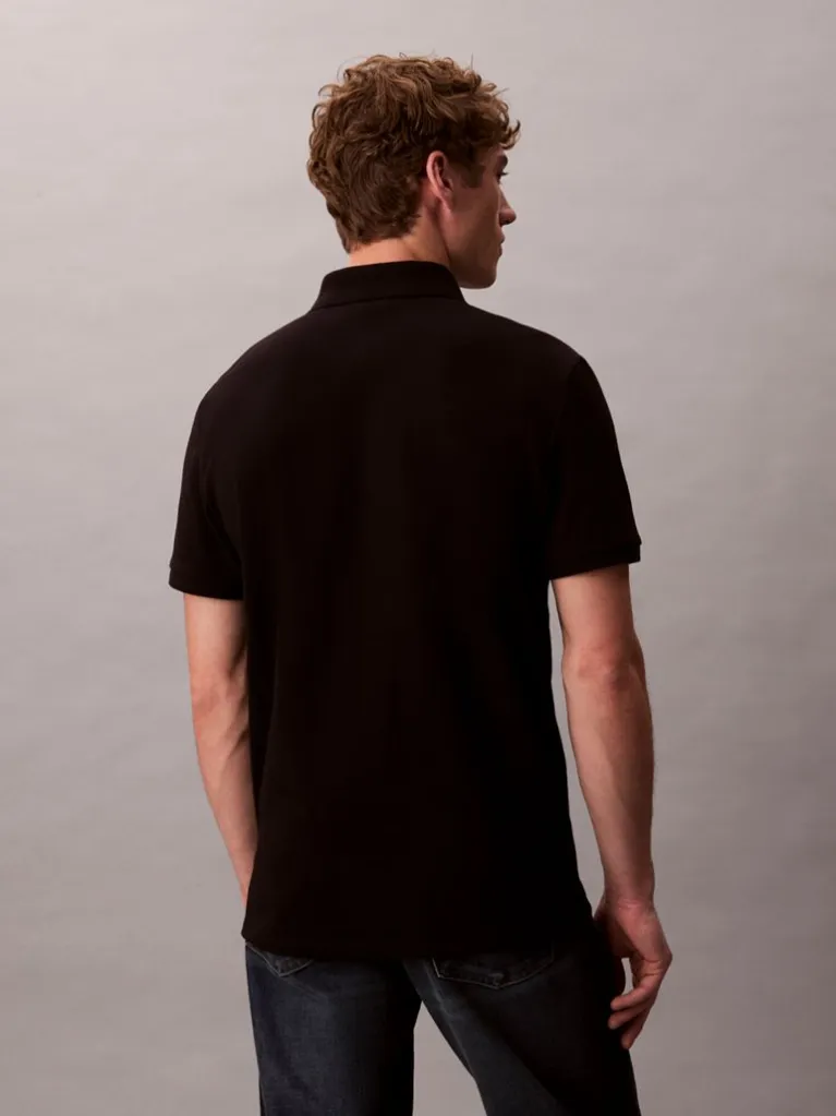 Calvin Klein - Polo en piqué de coton- Noir 4