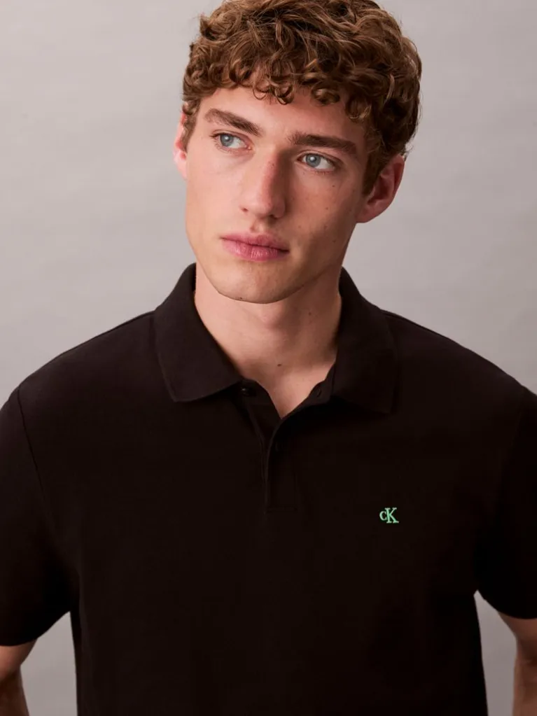 Calvin Klein - Polo en piqué de coton- Noir 5