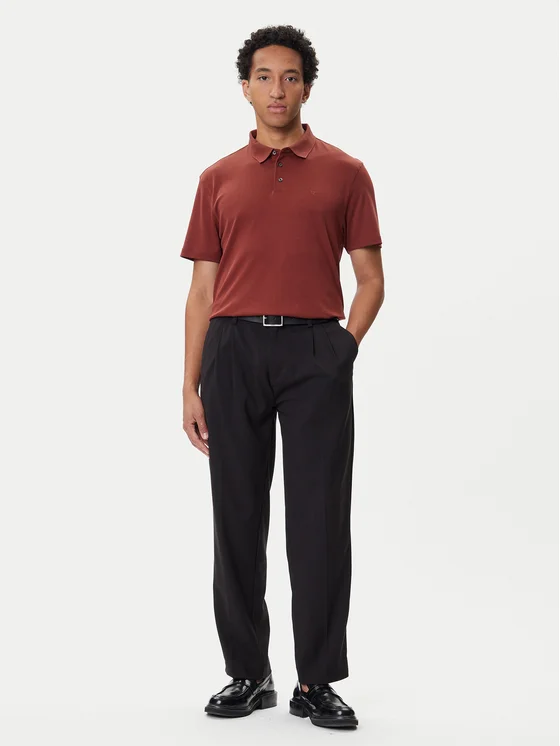 Calvin Klein – Polo en coton Pima – Rouge académique