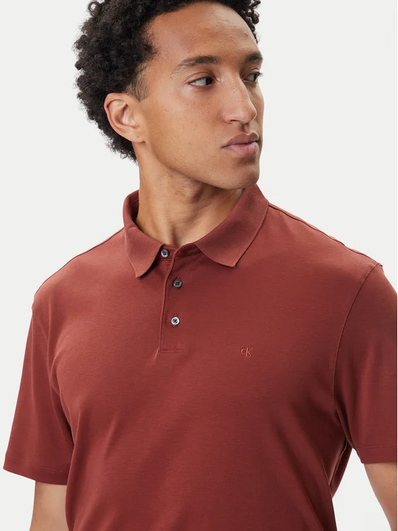 Calvin Klein - Polo en coton Pima - Rouge académique 3