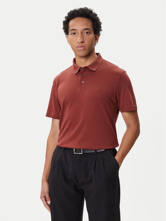 Calvin Klein - Polo en coton Pima - Rouge académique 5