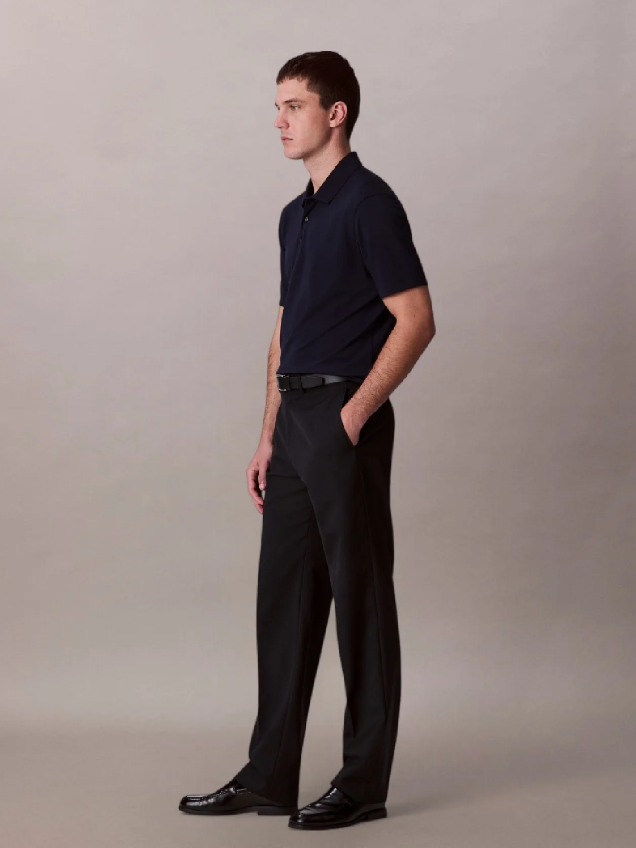 Calvin Klein - Polo rayé stretch jacquard - Saphir foncé 2