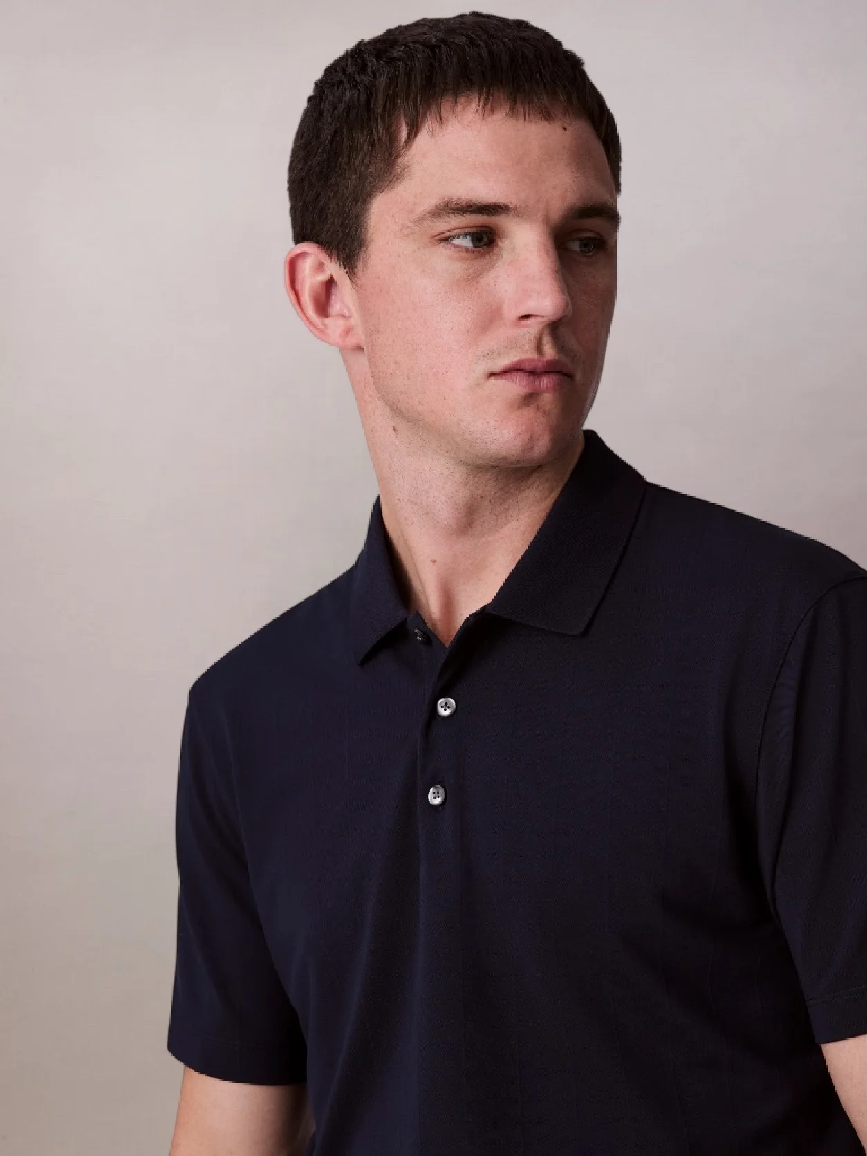 Calvin Klein - Polo rayé stretch jacquard - Saphir foncé 3