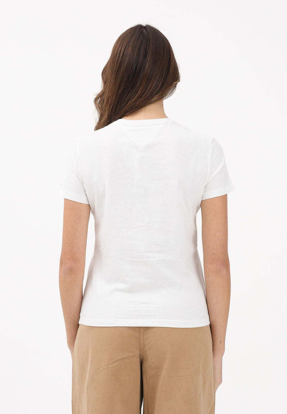 Tommy Hilfiger - T-shirt blanc à manches courtes pour femme TOMMY JEANS avec logo - Blanc 4