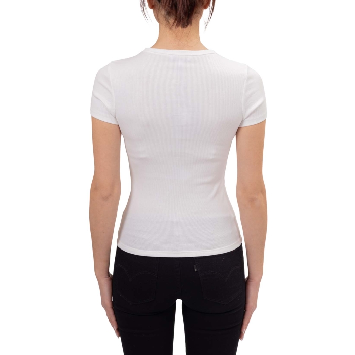 Tommy Hilfiger - T-shirt côtelé pour femme TOMMY JEANS avec logo - Blanc 3