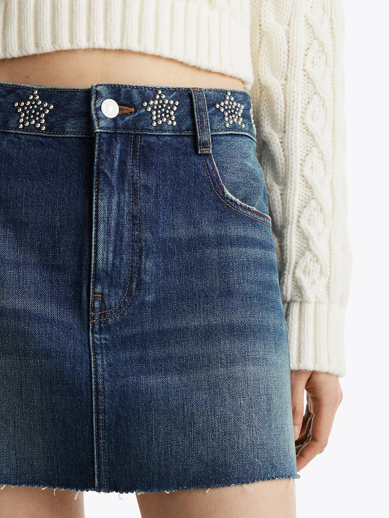Tommy Hilfiger - Tommy Jeans - MINI-JUPE EN JEAN À CLOUS - Bleu 4