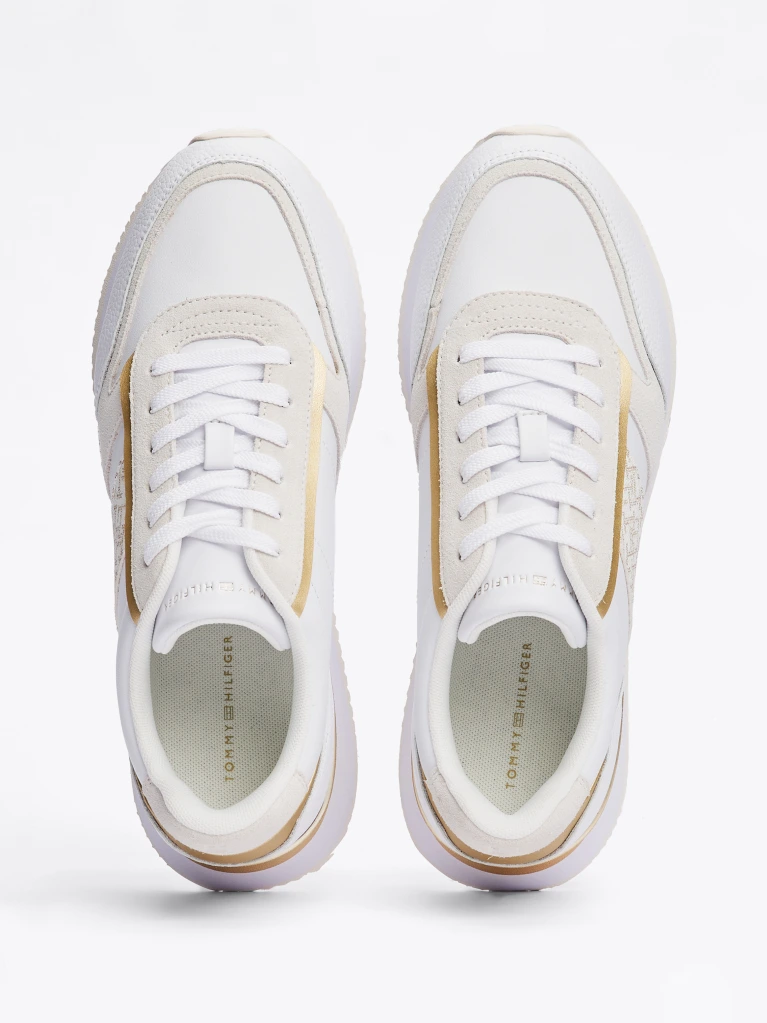 Tommy Hilfiger - Baskets métalliques TH Monogram - Pétale blanc/ivoire 5