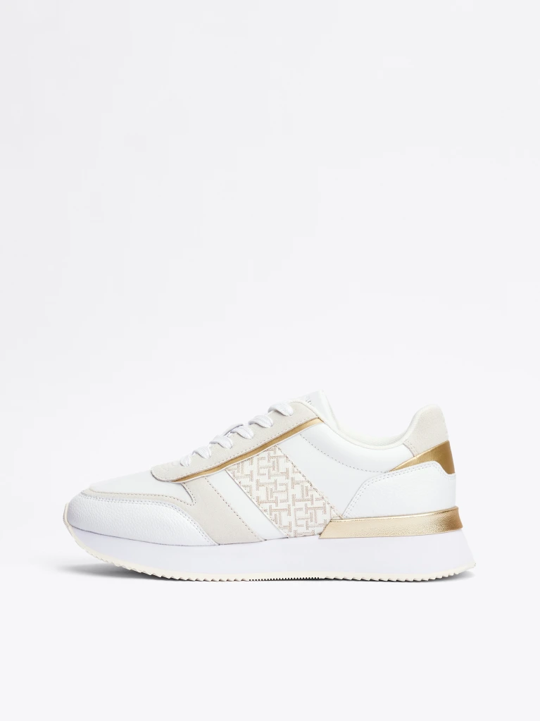 Tommy Hilfiger - Baskets métalliques TH Monogram - Pétale blanc/ivoire 7