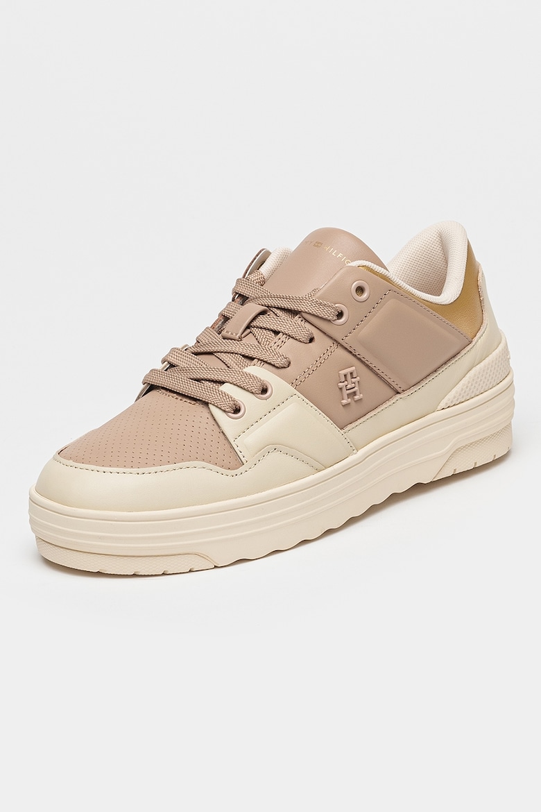 Tommy Hilfiger - Baskets Tommy Hilfiger en cuir avec logo - Dorées/Blanc cassé / rose Poudré 2
