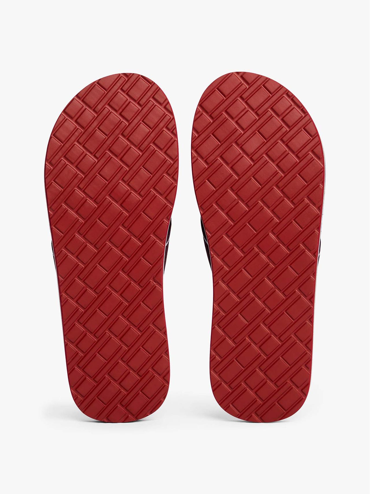 Tommy Hilfiger - Sandales rouges à brides en tissu tressé - Bordeaux 4