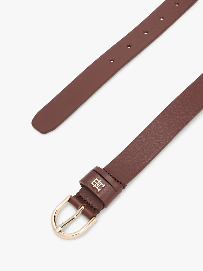 Tommy Hilfiger - Ceinture essentielle en cuir monogrammée TH - Marron 2