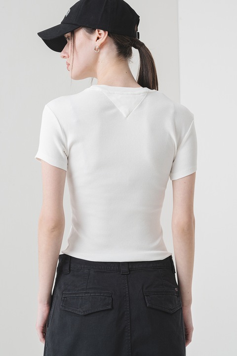 Tommy Hilfiger - Tommy Jeans, T-shirt rayé coupe slim -  orange, violet, blanc cassé 2