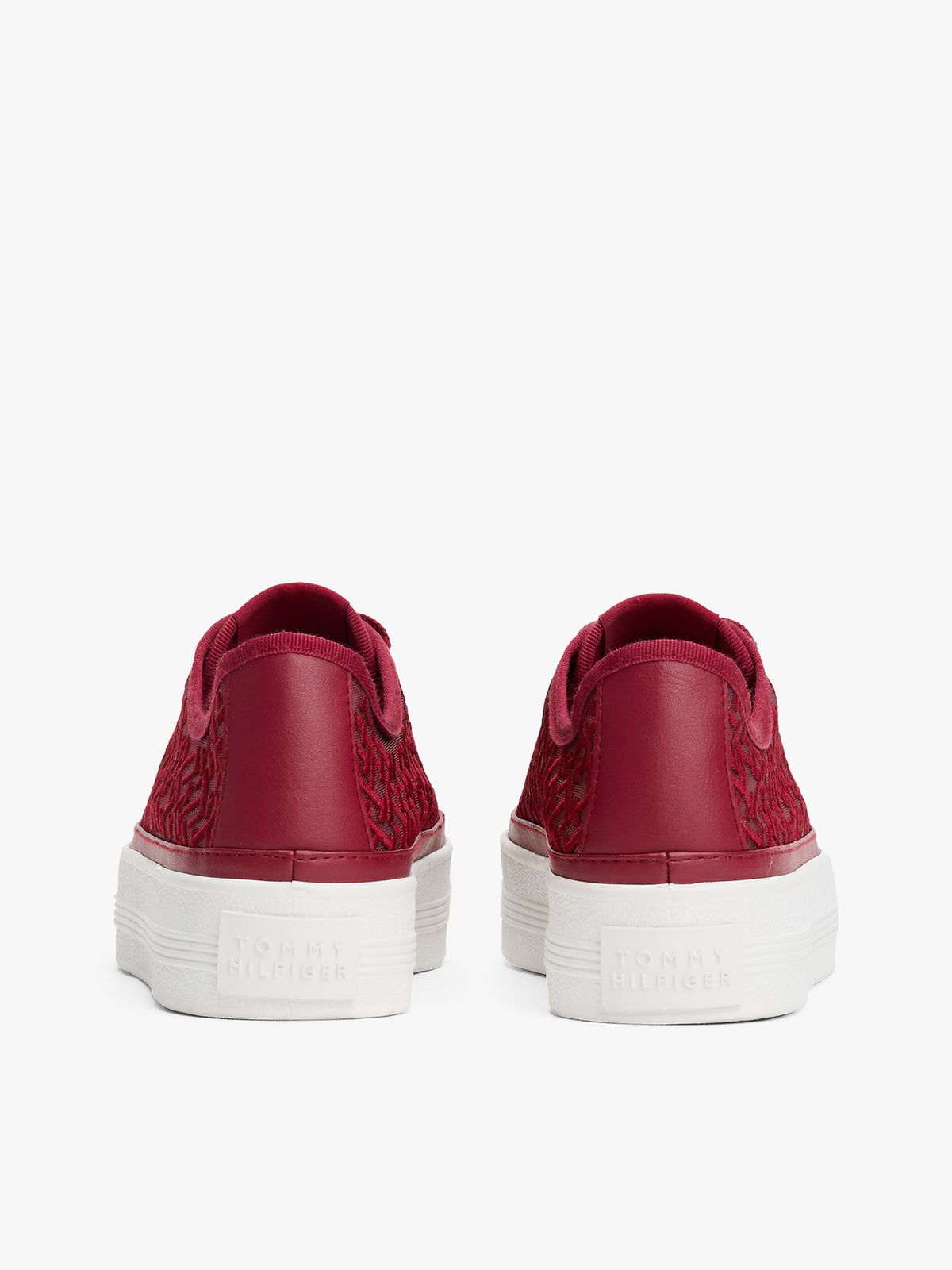 Tommy Hilfiger - Chaussure de tennis en mesh avec monogrammes brodés - Burgundy 3