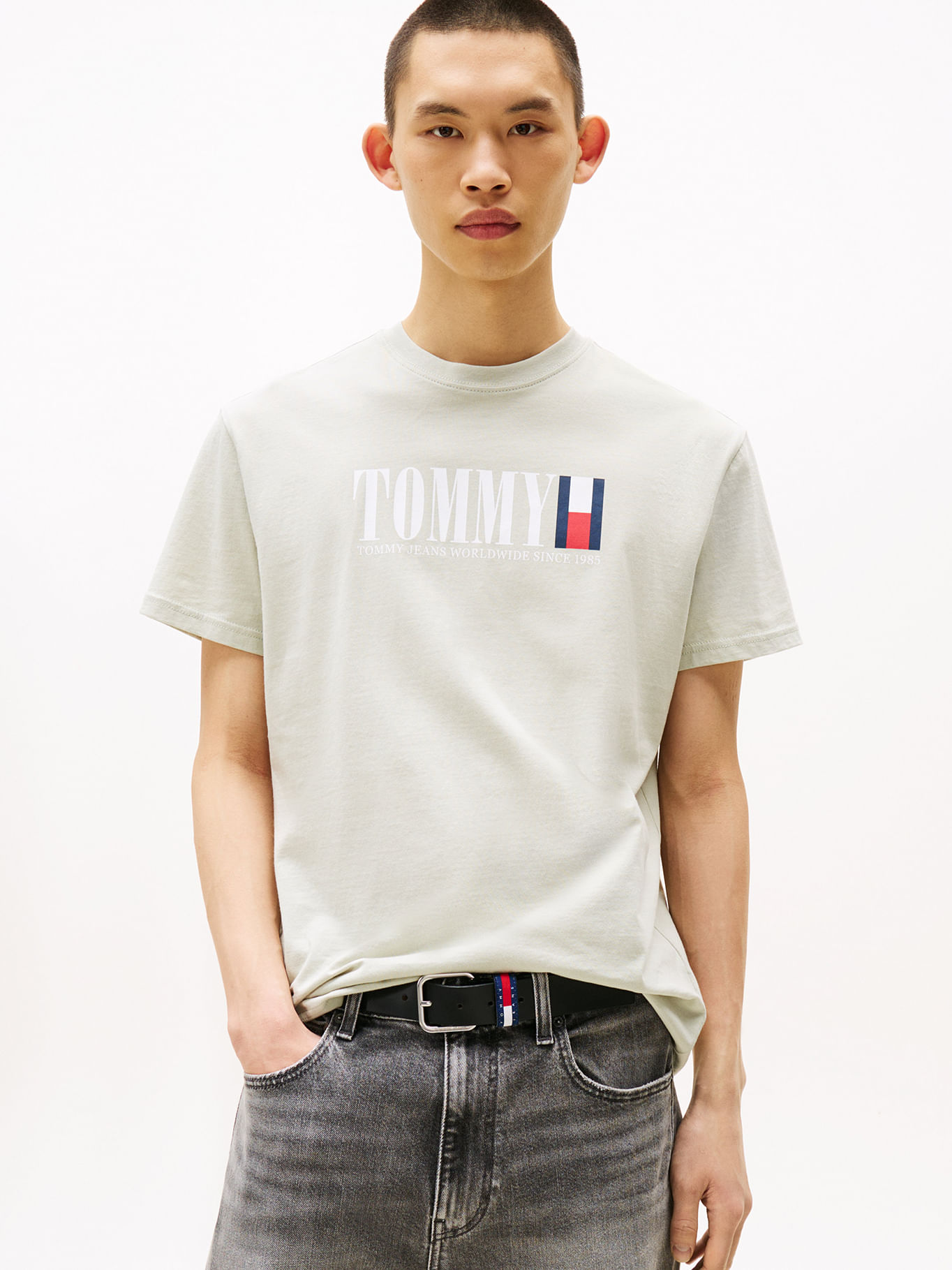 Tommy Hilfiger - T-shirt TJM REG TOMMY DNA FLAG TEE EXT - Vert Clair 2