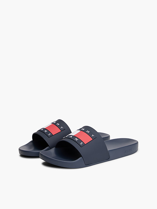 Tommy Hilfiger - Toboggans de piscine à insignes de drapeau - bleu foncé 2