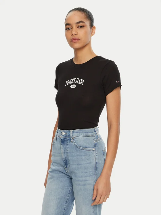 Tommy Hilfiger - T-shirt DW0DW19435 Coupe Slim - Noir 5